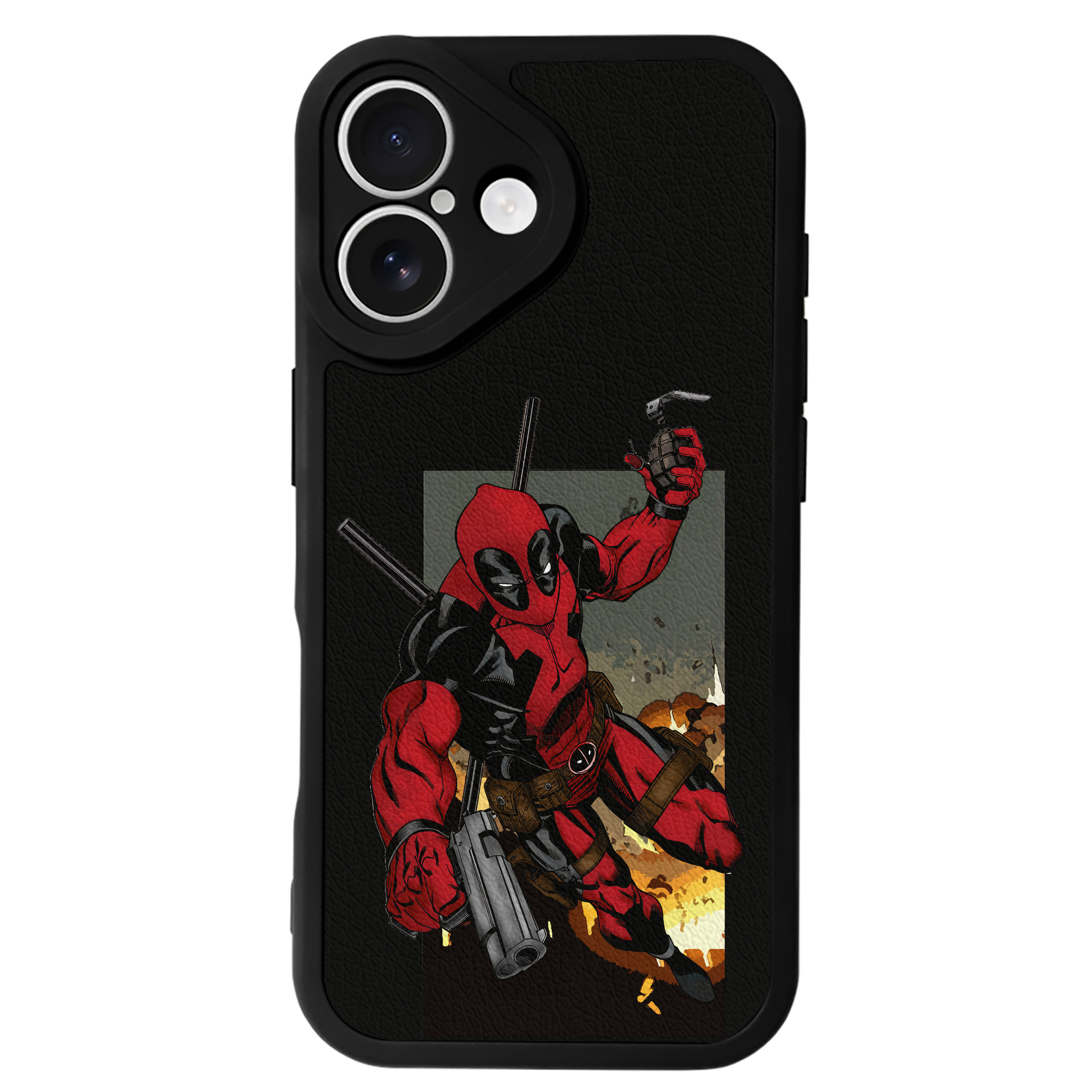 （画像用） Deadpool デッドプール 【iPhone 16シリーズ対応】シリコンスマホケース（レザー調） 材質：シリコン